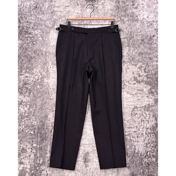 SUITSUPPLY Pants 32 x 27 Mens Vigo ZC Black Lanificio Italian Wool Trouser